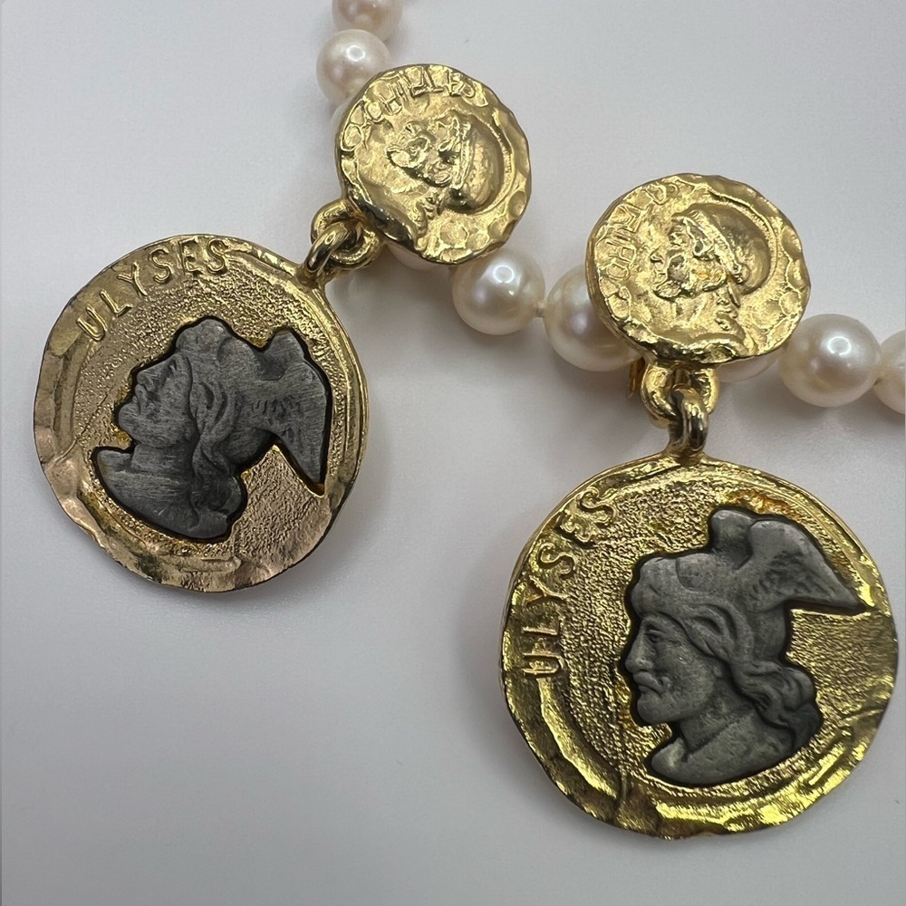 Coin earrings of Greek mythology Ulysses/ Odysseus